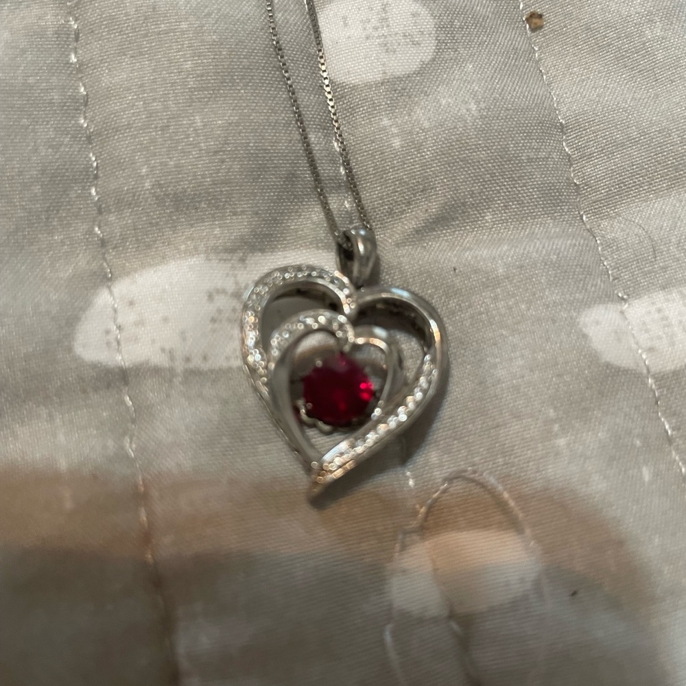 Heart shaped sterling silver necklace